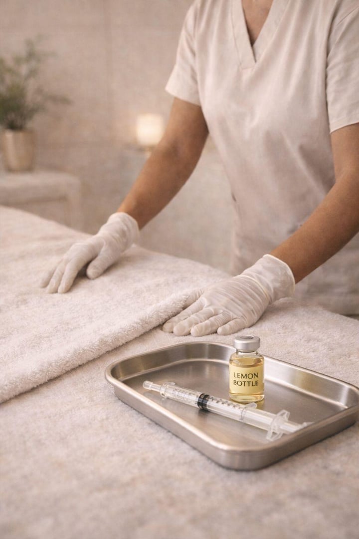 Luxury home-based medical aesthetics for Amoola Wellness - professional vitamin B12 and injection treatments in elegant clinical setting