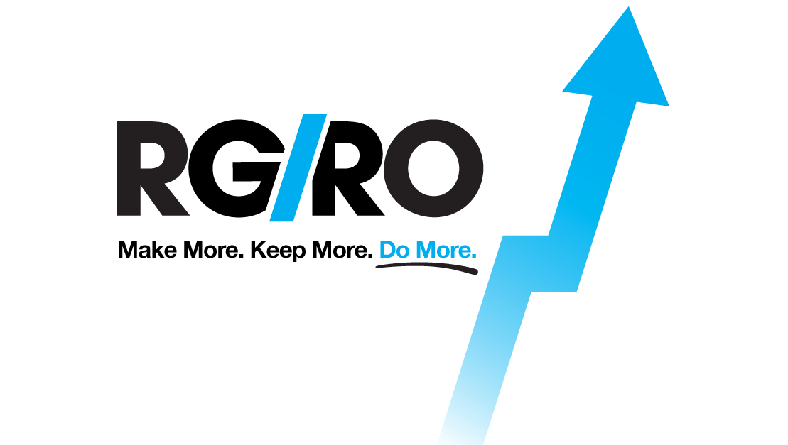 RGRO logo with a blue arrow pointing upward and the slogan "Make More. Keep More. Do More." below the letters.