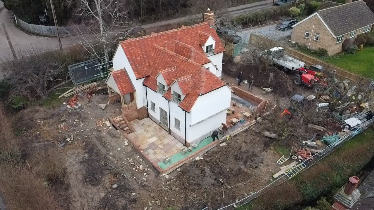 Castle Hedingham new build development under construction