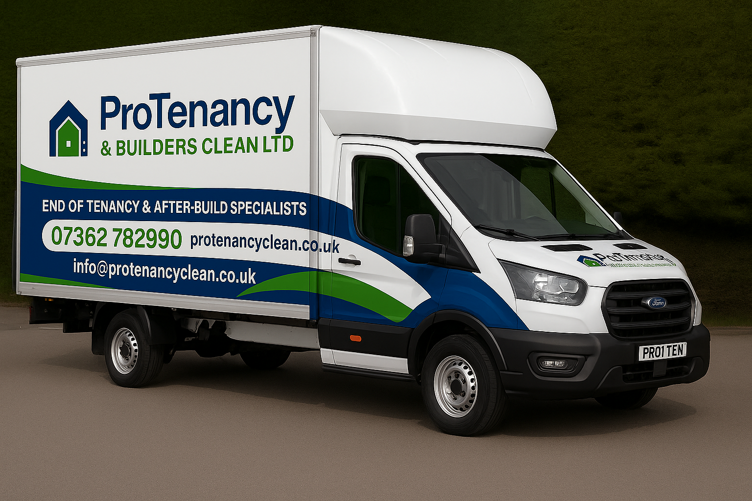 Professional cleaning service team ready for work