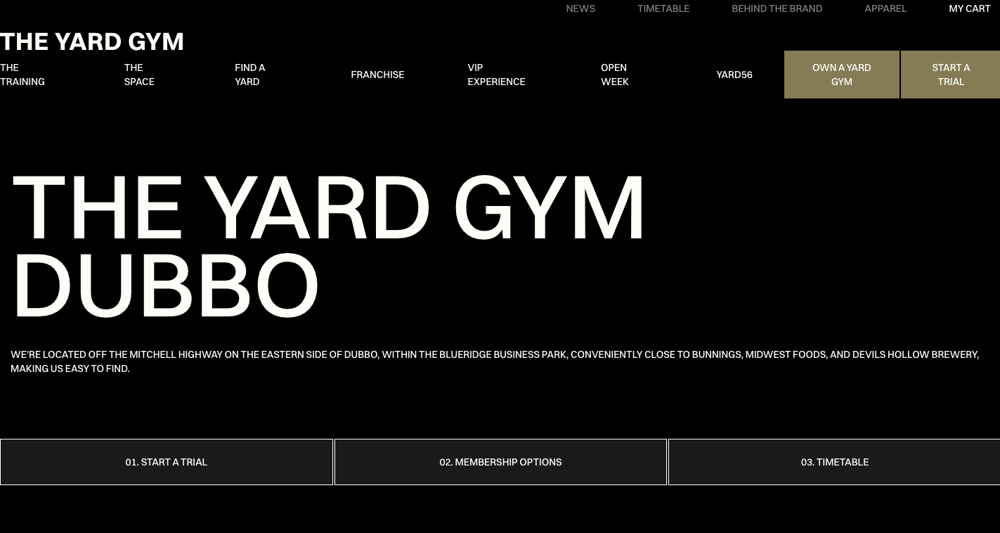 The Yard Gym Website
