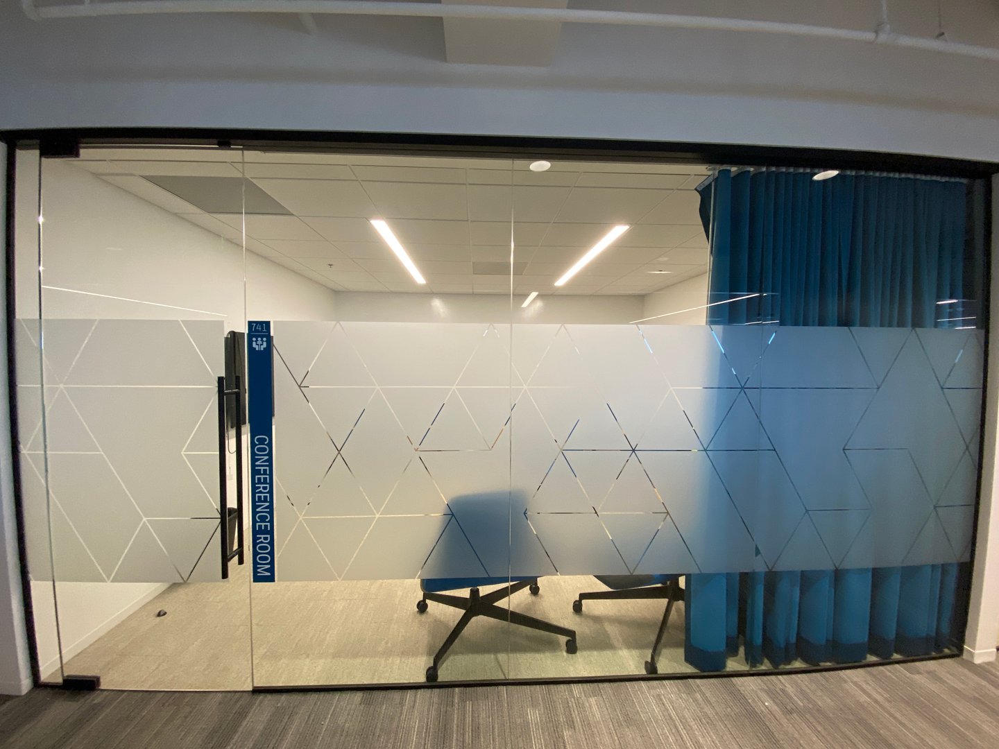 Office branding and privacy films installation