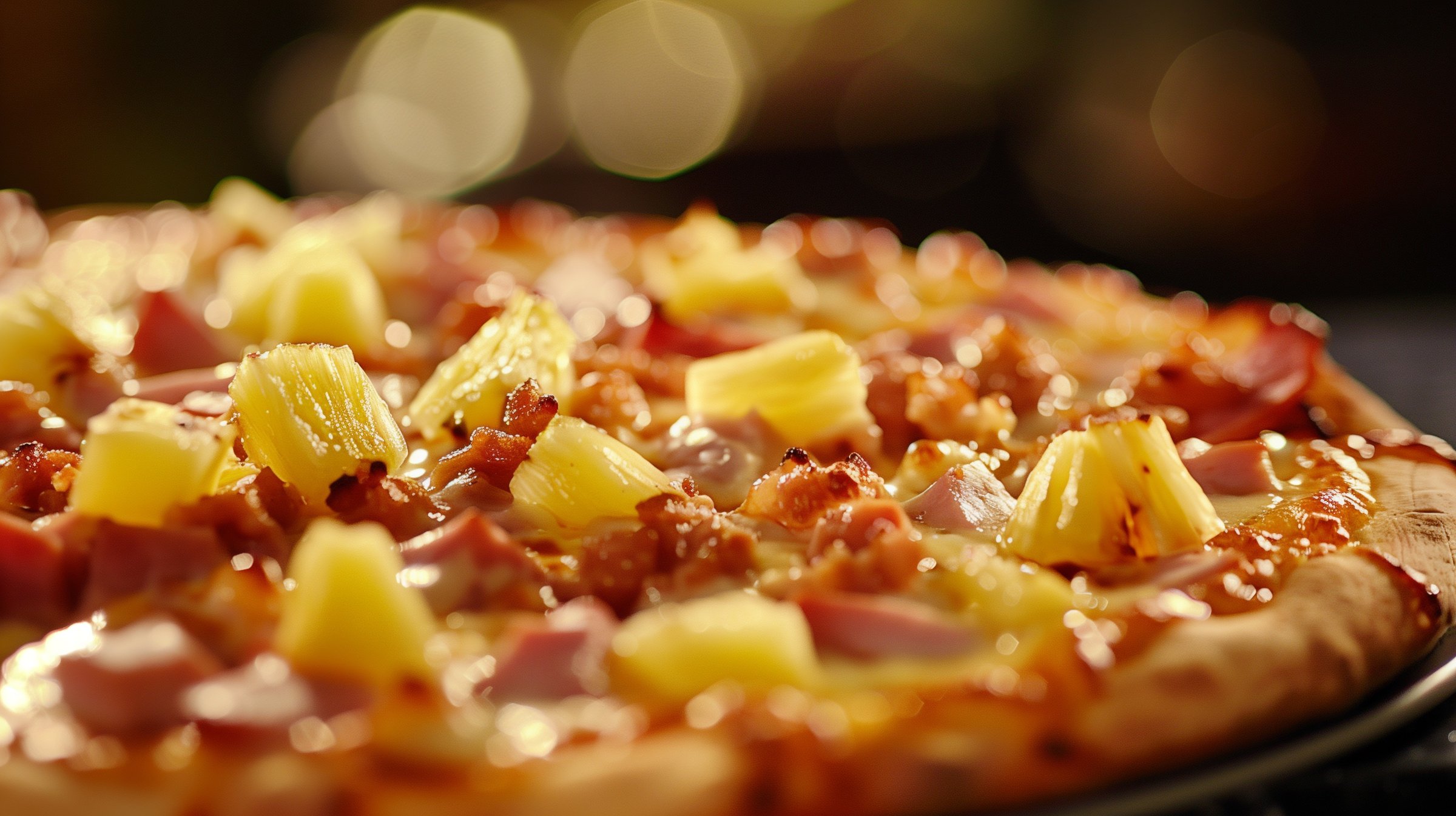 Hawaiian pizza with ham and pineapple
