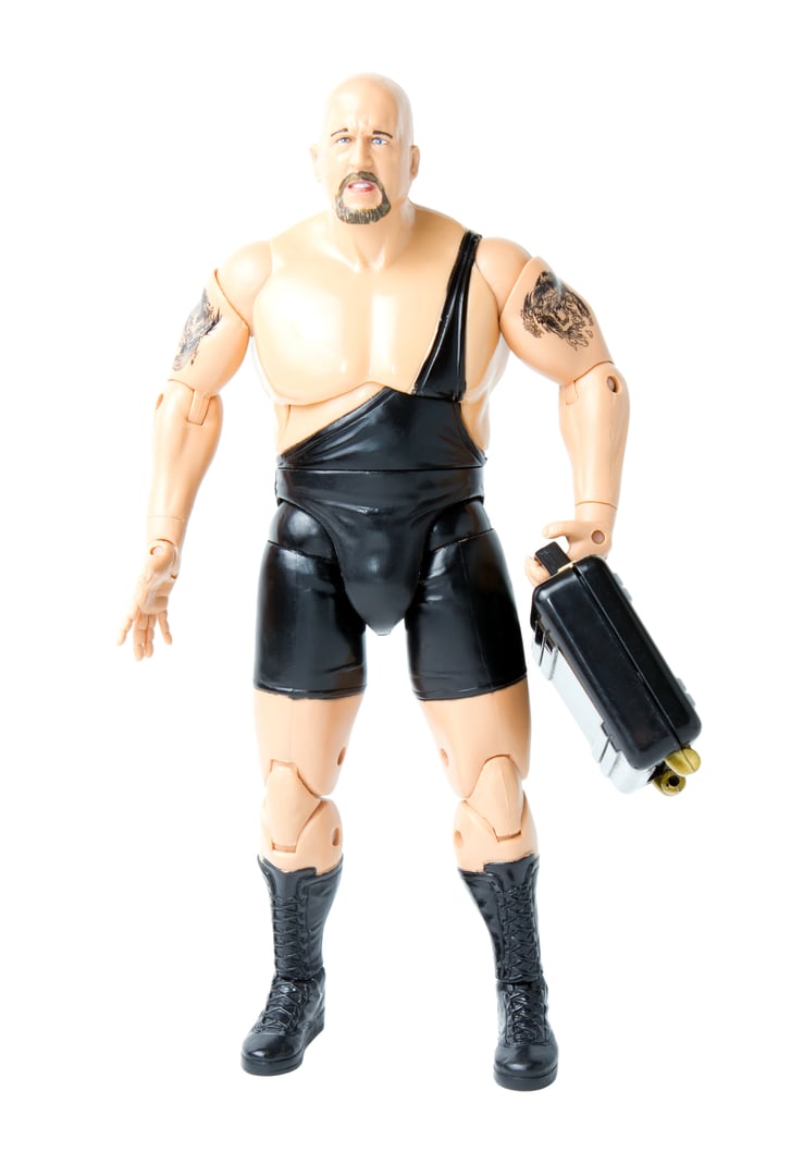 Westwood, NJ, USA - January 21, 2013: Studio shot of Big Show toy isolated on white. Big Show (Paul Wight) is a wrestler in the WWE (World Wrestling Entertainment, Inc). The figure is TM 2011 Mattel/WWE.