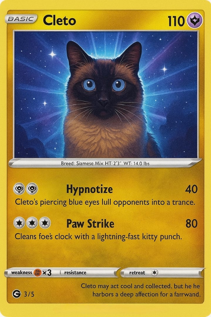 Cleto pet trading card variant