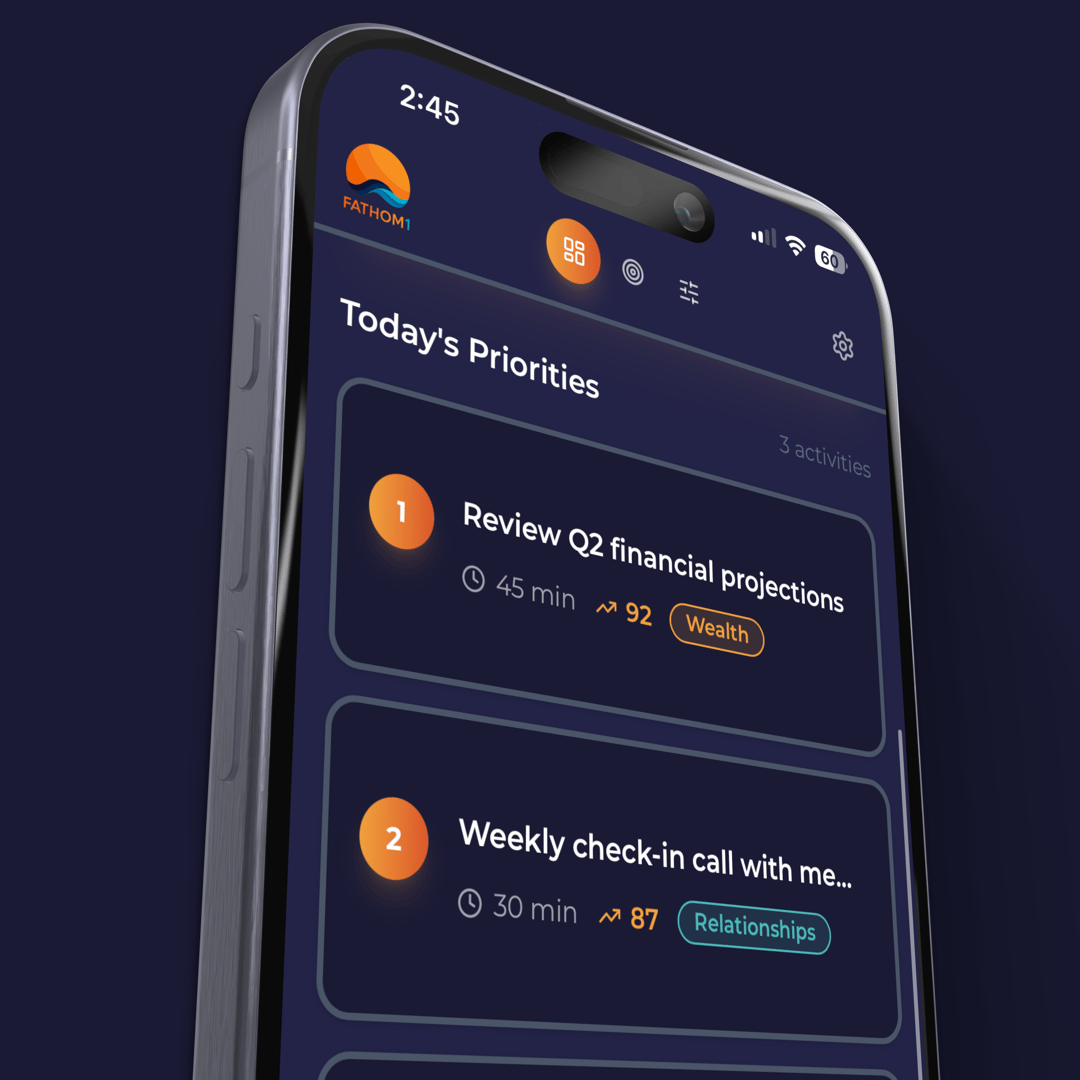 FATHOM1 Dashboard Interface - Mobile