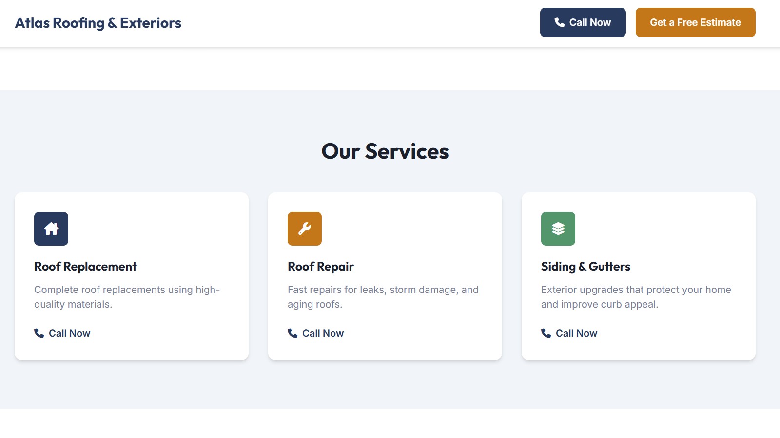 Services section preview