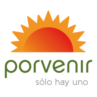 Logo of Porvenir with an orange sun above stylized green text and the phrase sólo hay uno.