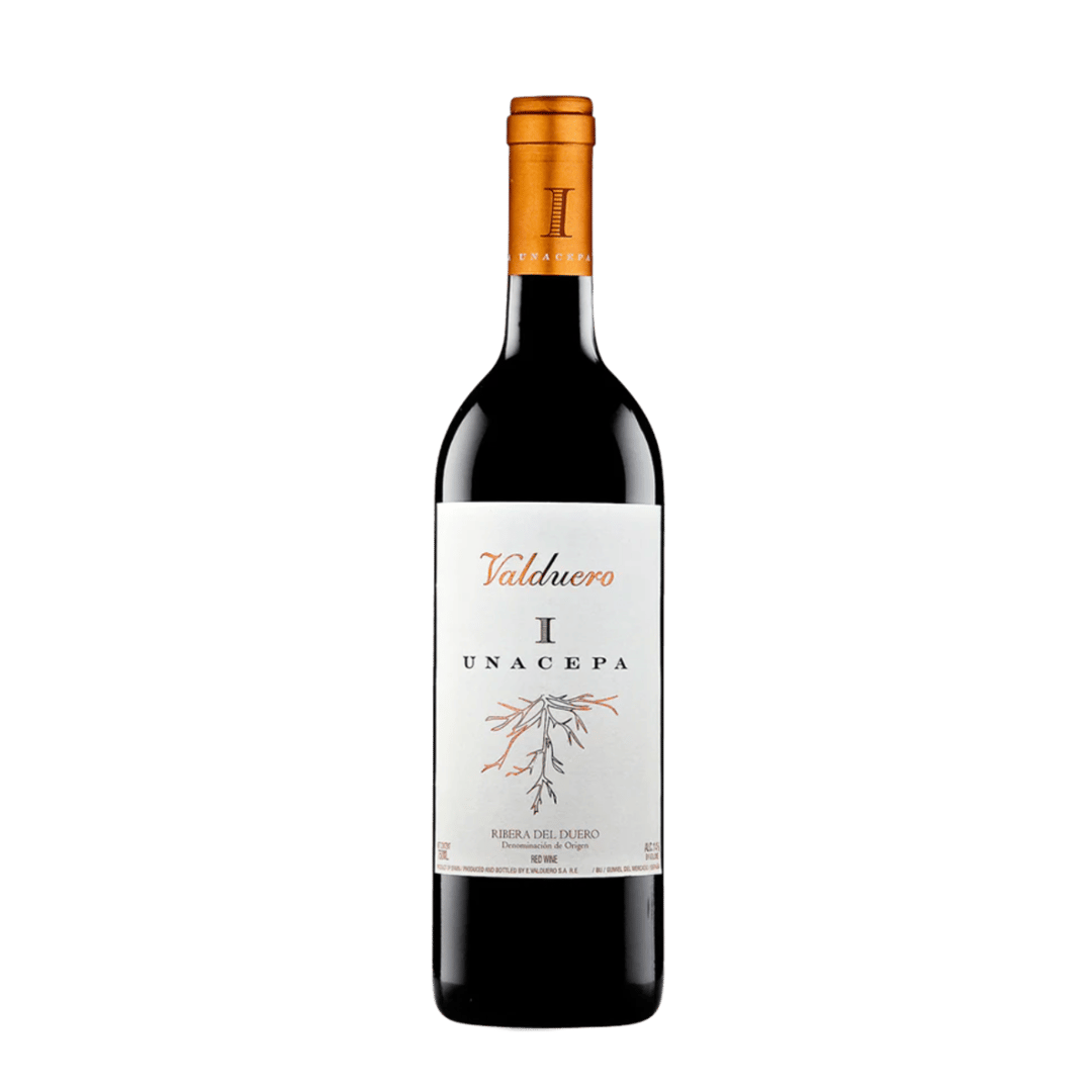 Botella de vino Valduero Una Cepa
