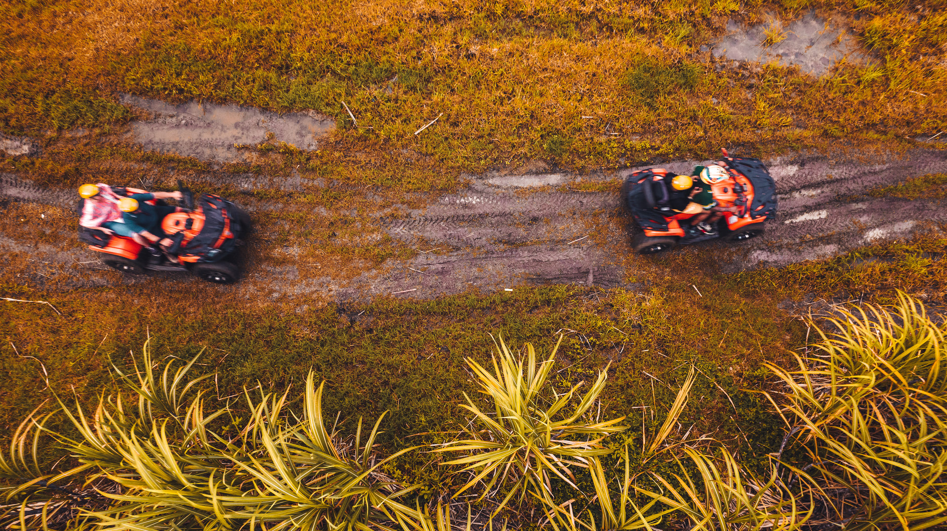 A group of Quad bikers on a fun ride in Nungwi Zanzibar