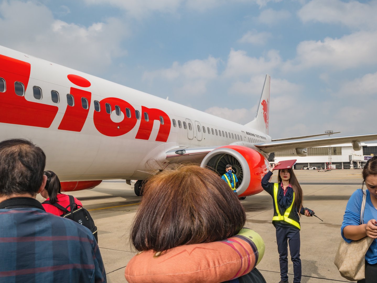 Bangkok/Thailand - 13 October 2018 :Unacquainted Thai people and tourists Travel by Thai lion airline in Don muang Internation Airport Bangkok city thailand