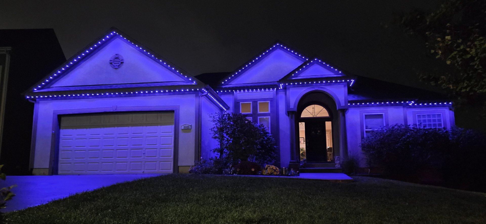 Close-up of LED light strip installation