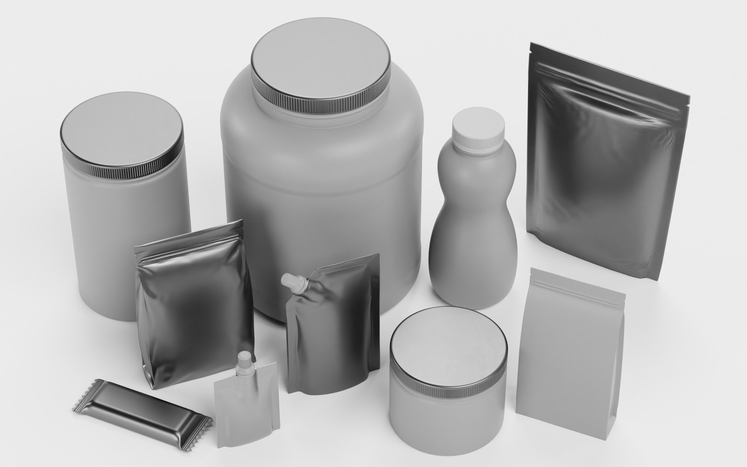 Realistic 3D Render of Empty Food Containers