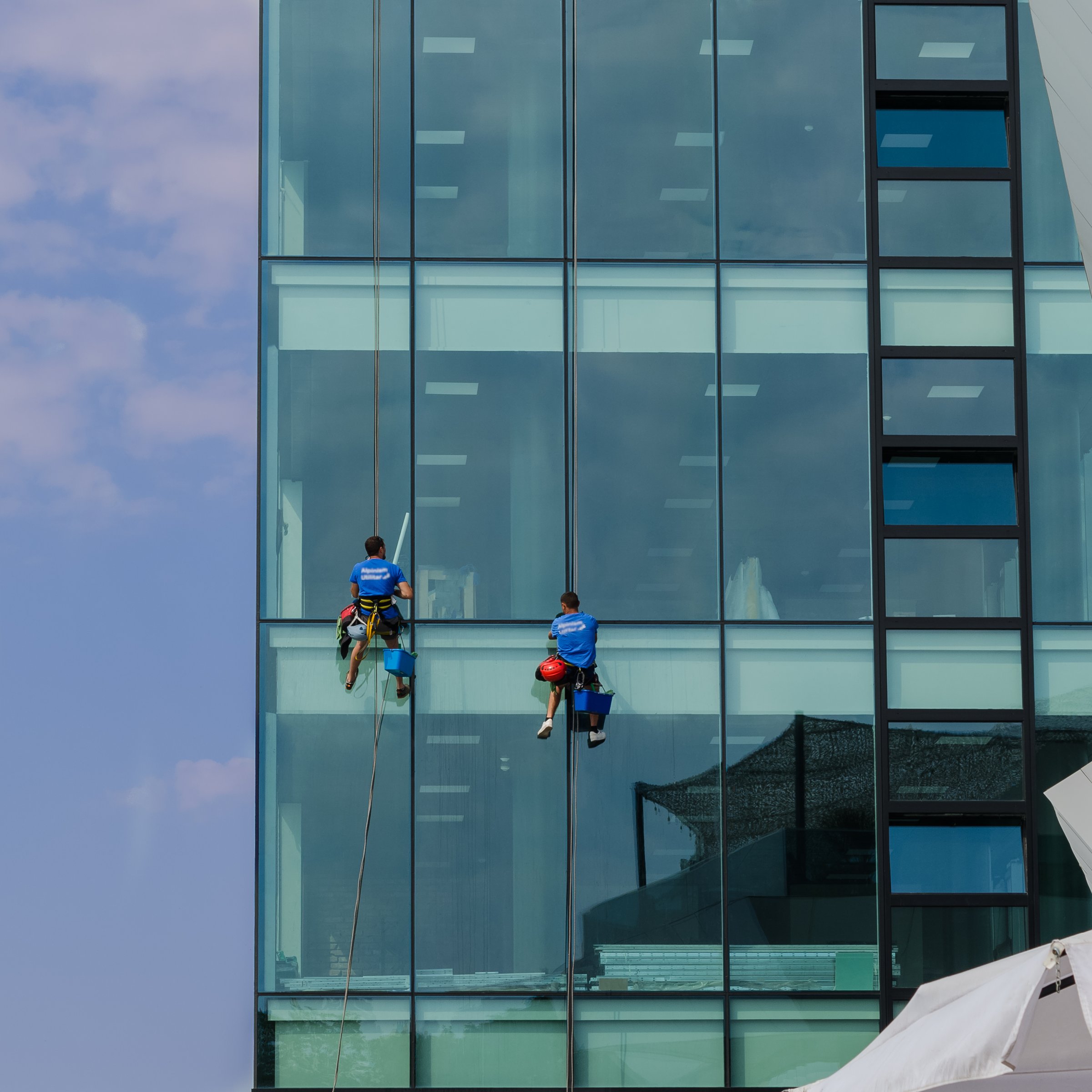 Professional commercial window cleaning service for office building high-rise in Ottawa