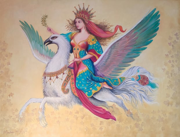 با الهام از جریان اثیری «ملکه آنیما»، بانویی سوار بر اسب که زمین را با نیروی عشق و جوهره زنانه نجات می‌بخشد. نمادی از صلح جهانی و قدرت زنانه.