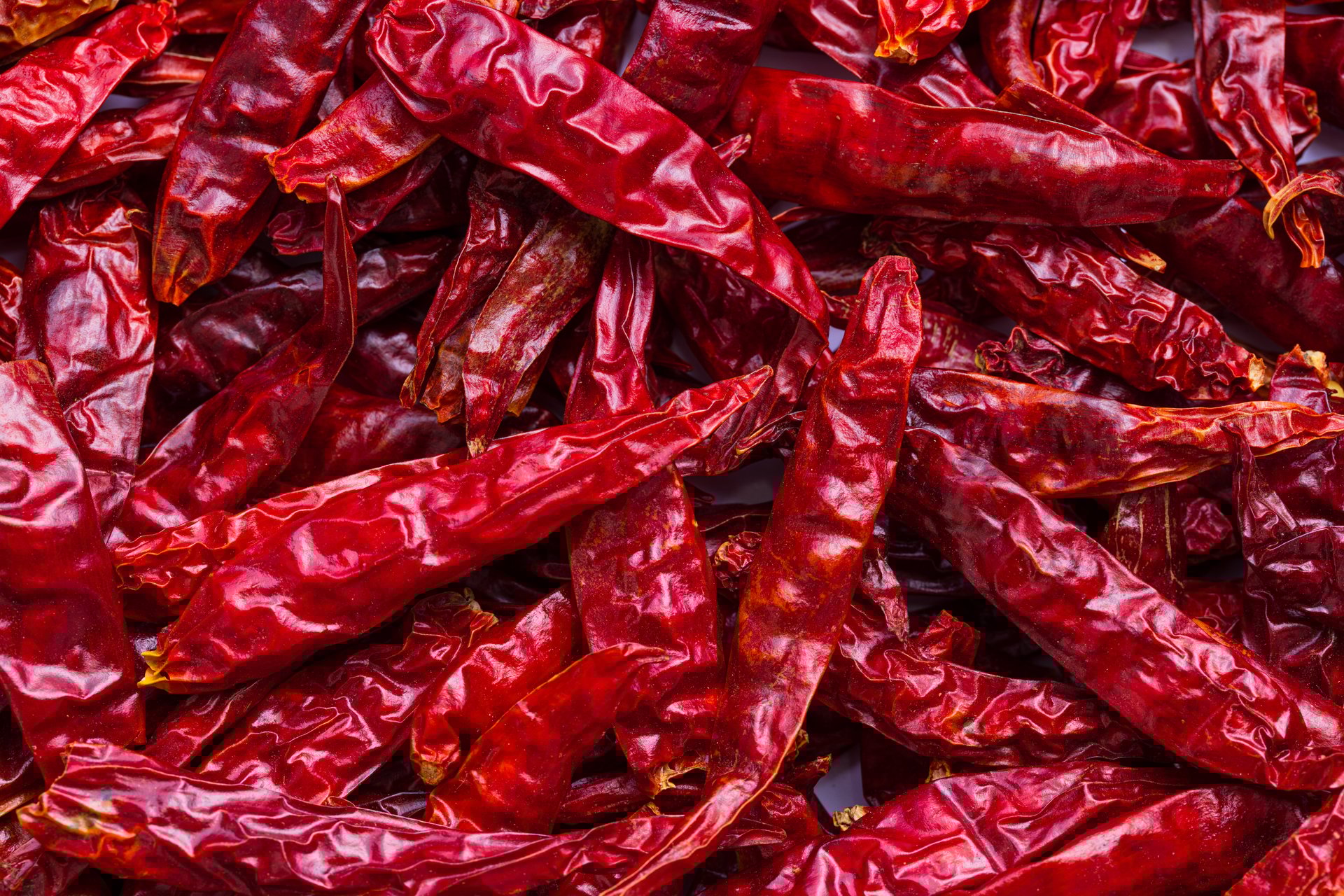 Close-up macro photography of dried chili peppers
