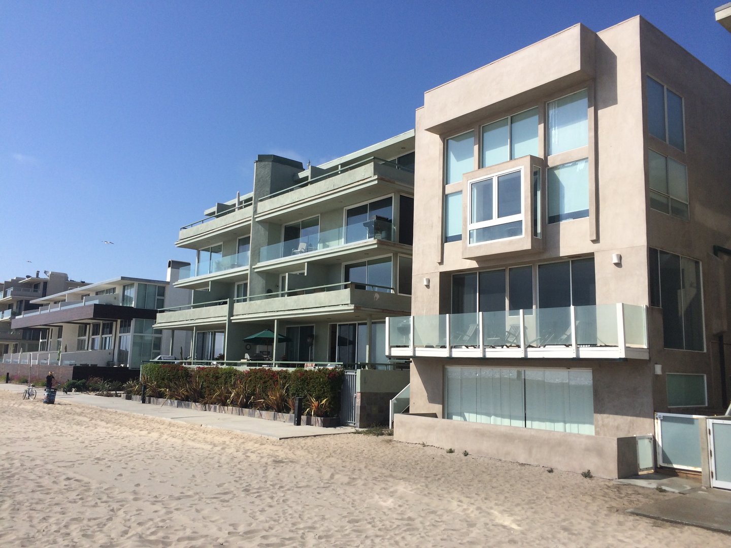 Oceanfront condominium buildings in Marina del Rey Los Angeles
