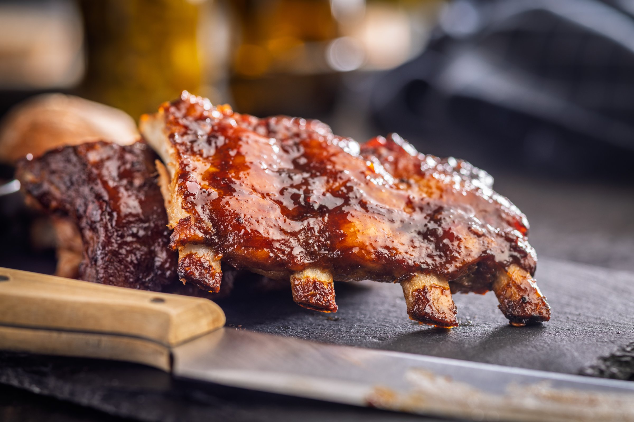 Pork BBQ glazed ribs
