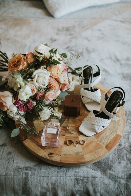 Beautiful wedding shoe details at Veslo Wedding Venue
