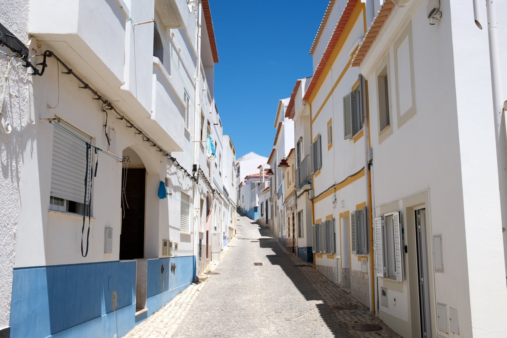 Traditional village in Santorini with narrow lanes and local architecture