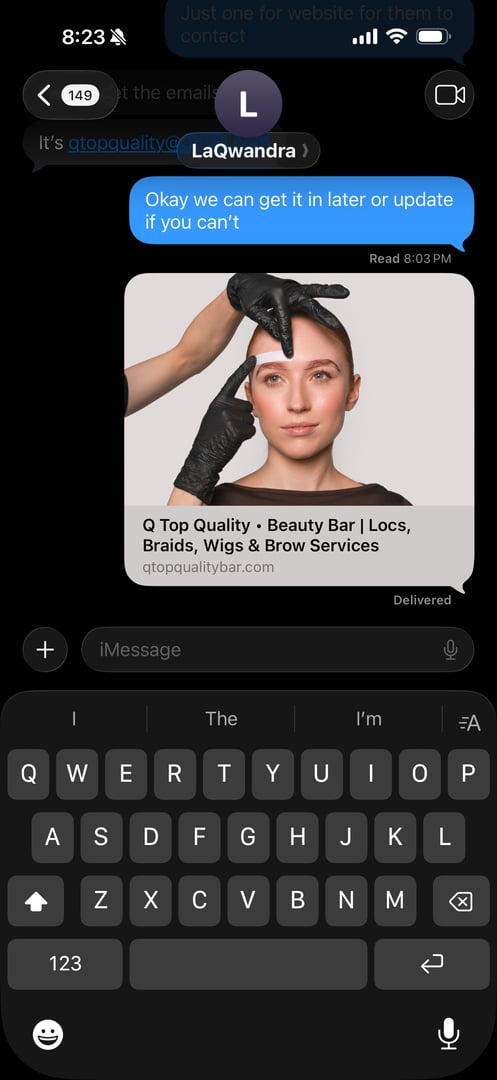 Black woman beauty salon