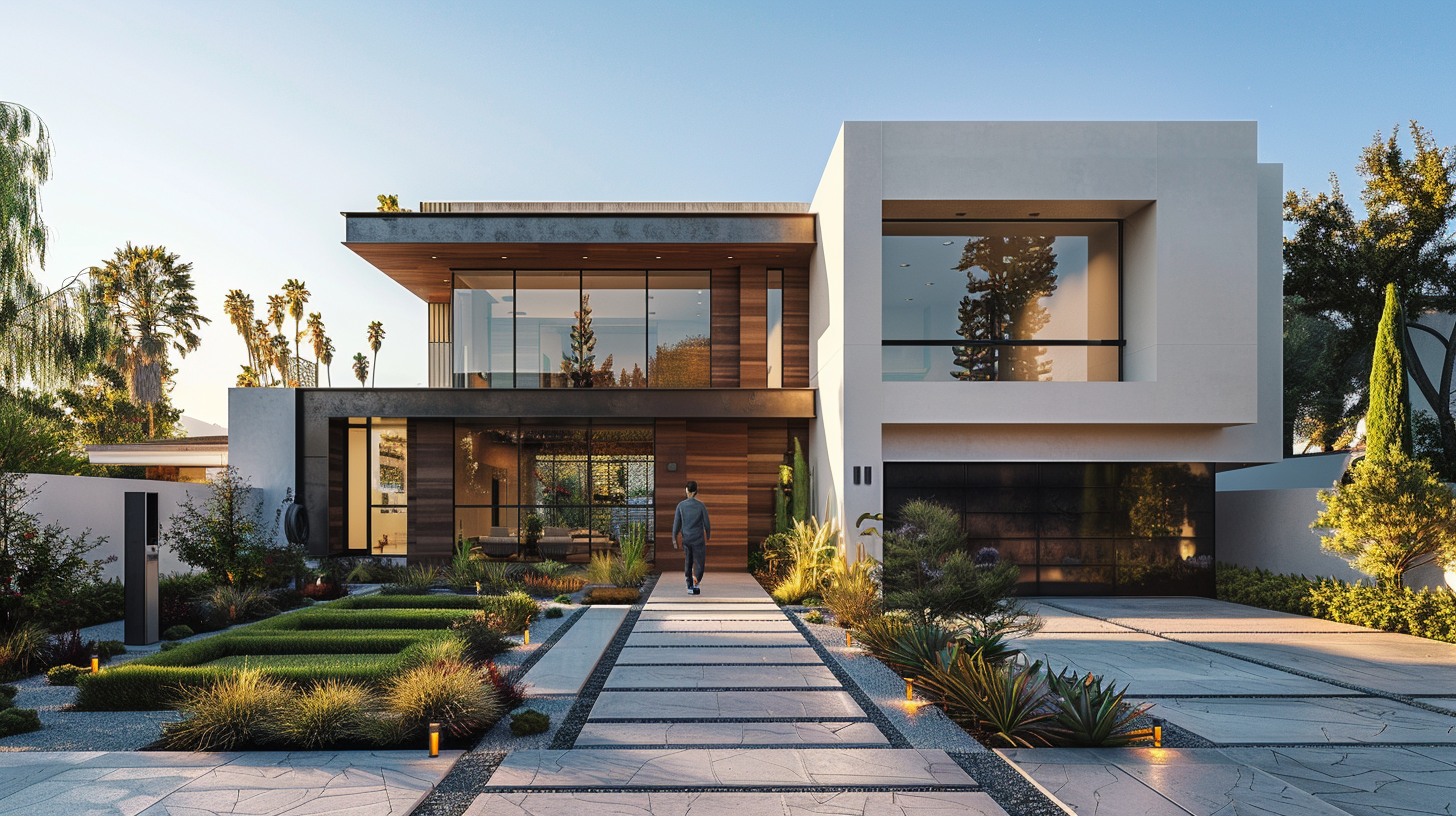 Residential homes in the Santa Monica neighborhood of Los Angeles