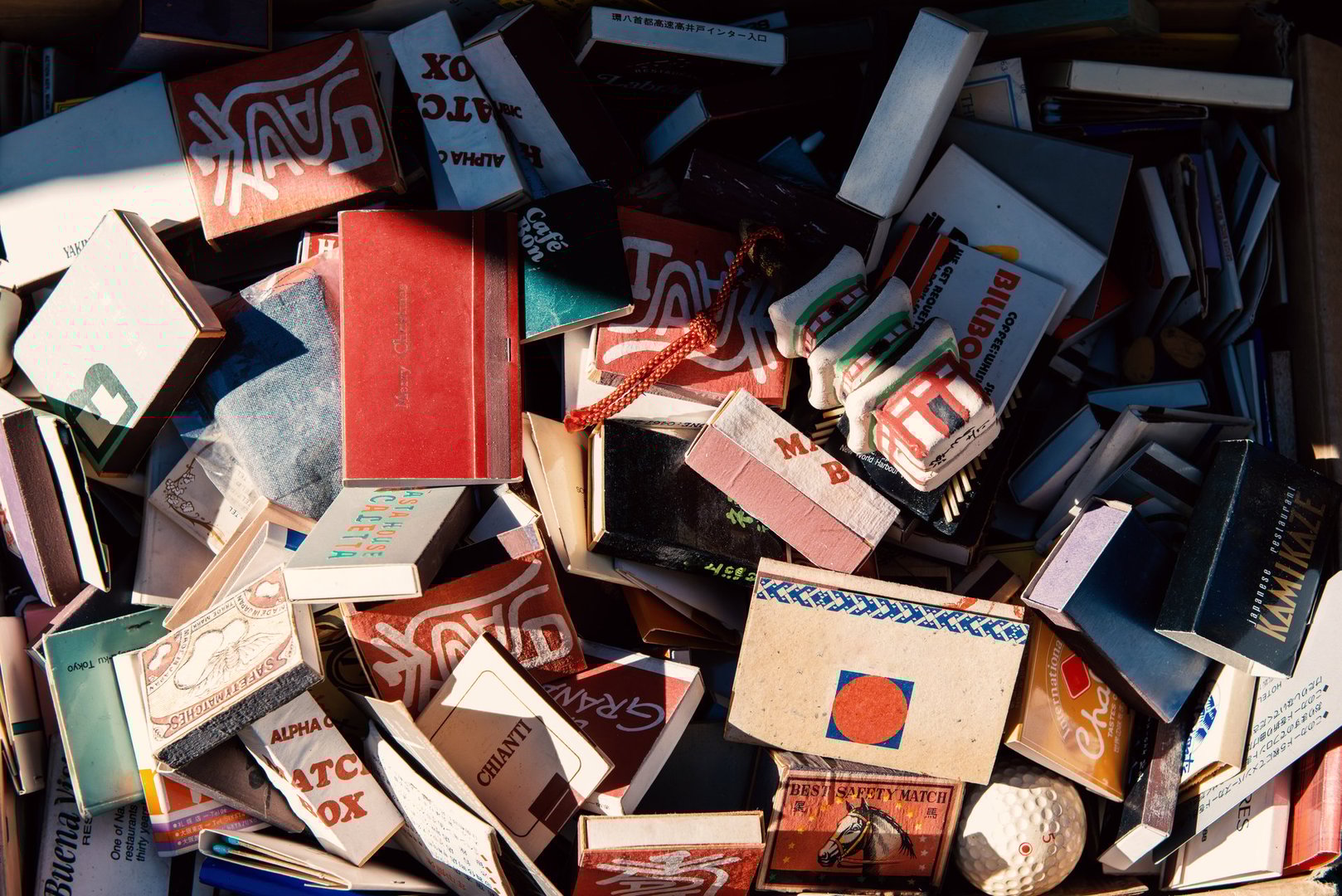 Goods on display at a flea market stall, a winter event in Tokyo.
