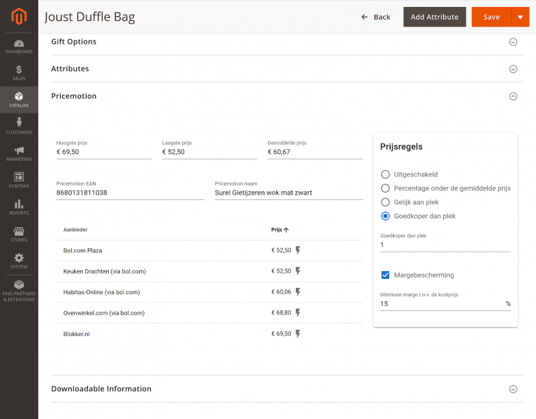Magento integratie - Pricemotion plugin configuratie