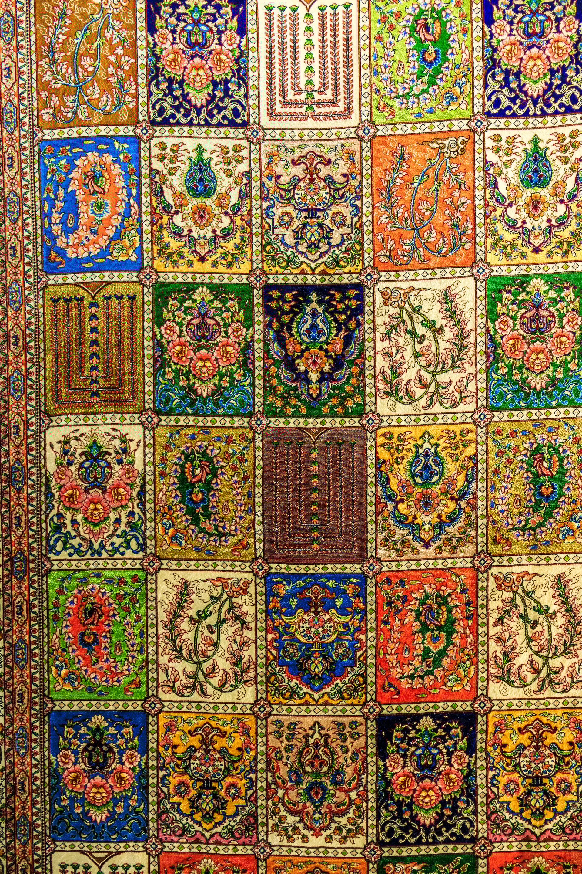 Close up view of oriental carpet in Abu Dhabi