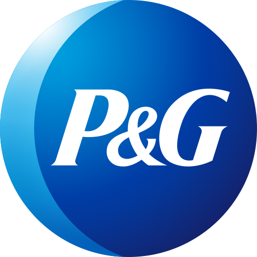 Blue circular logo with P&G in white text, representing the Procter & Gamble company.