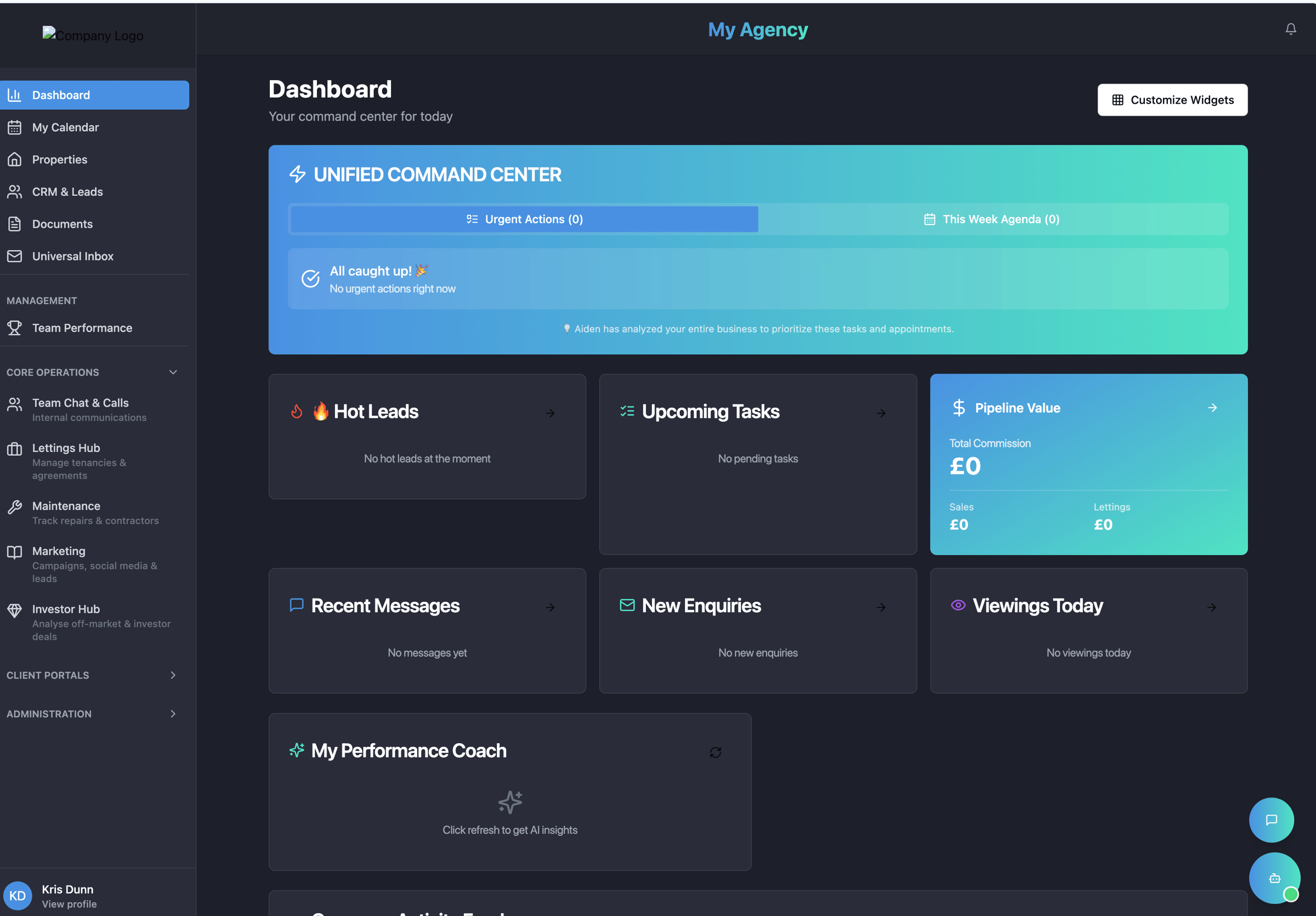 Estate Agent Co-Pilot Dashboard