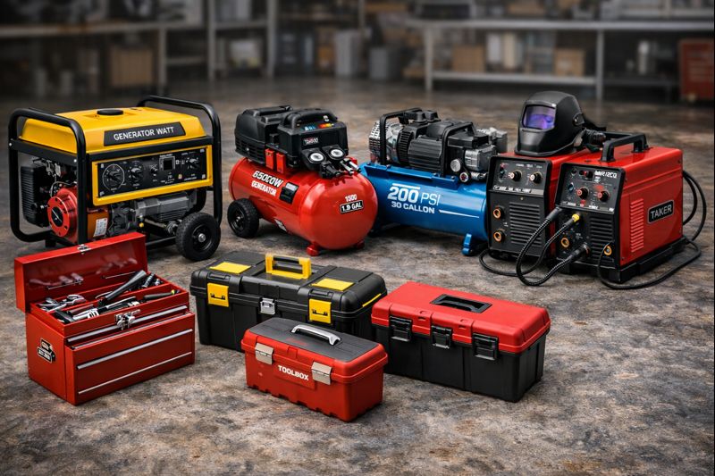 Equipos industriales: generadores, compresores, equipos de soldar y motores