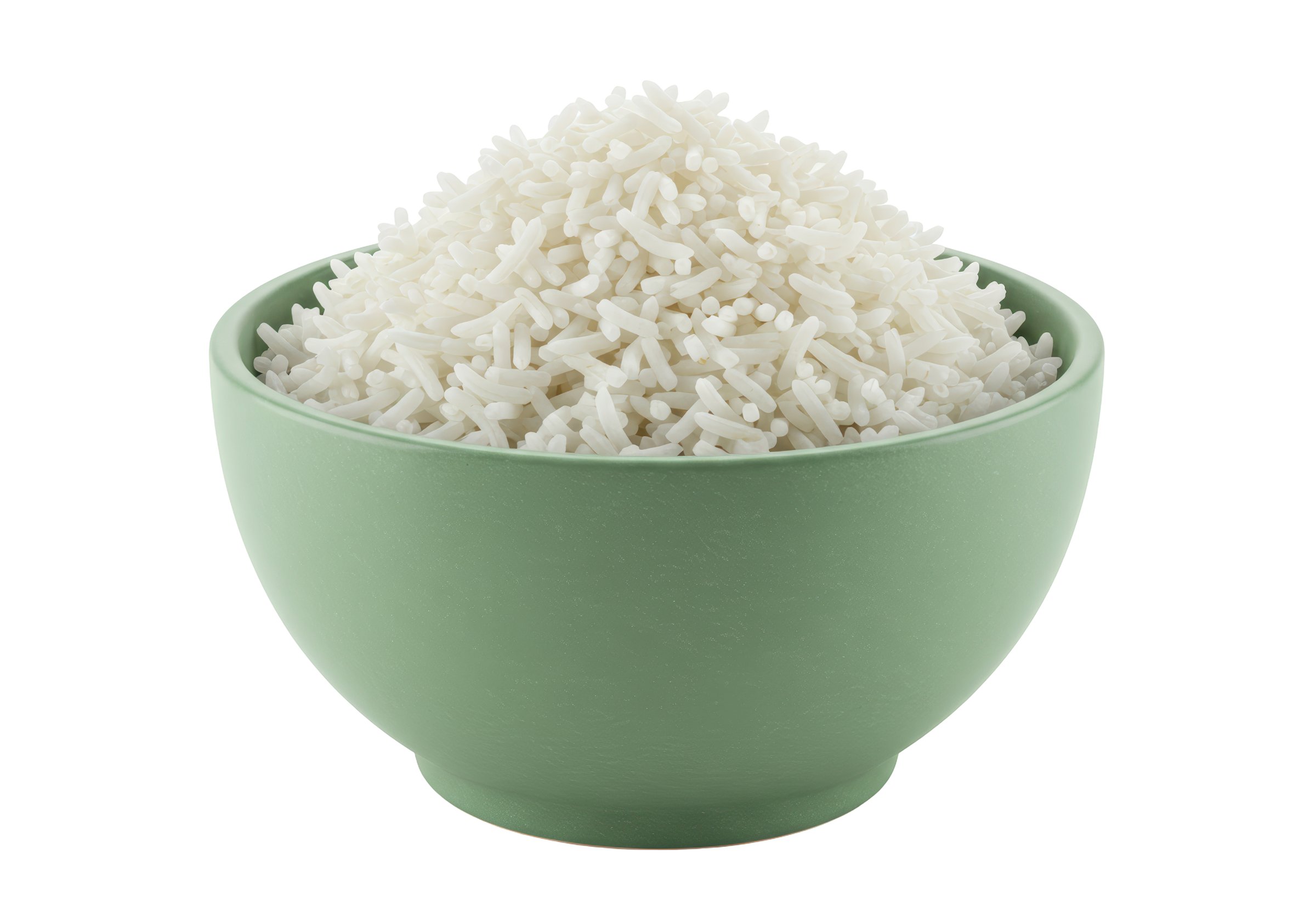 Isolated Bowl of Cooked White Rice