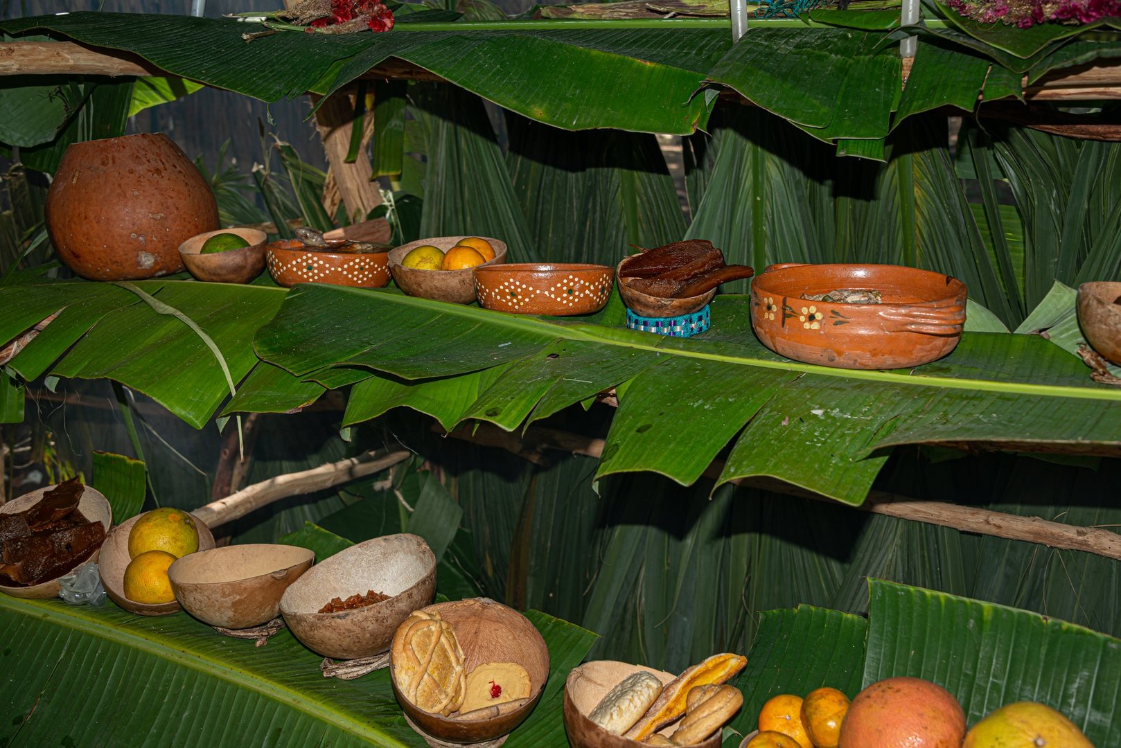 Traditional altar in Hanal Pixan celebration, Yucatan, Mexico