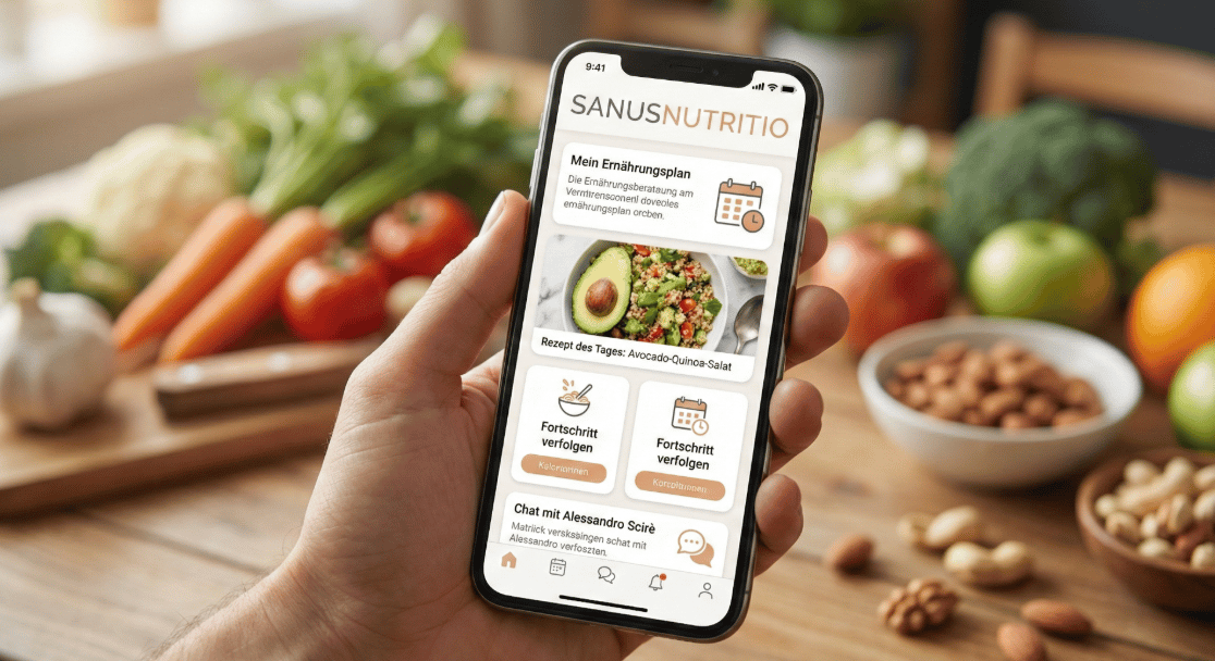 SanusNutritio App auf dem Smartphone