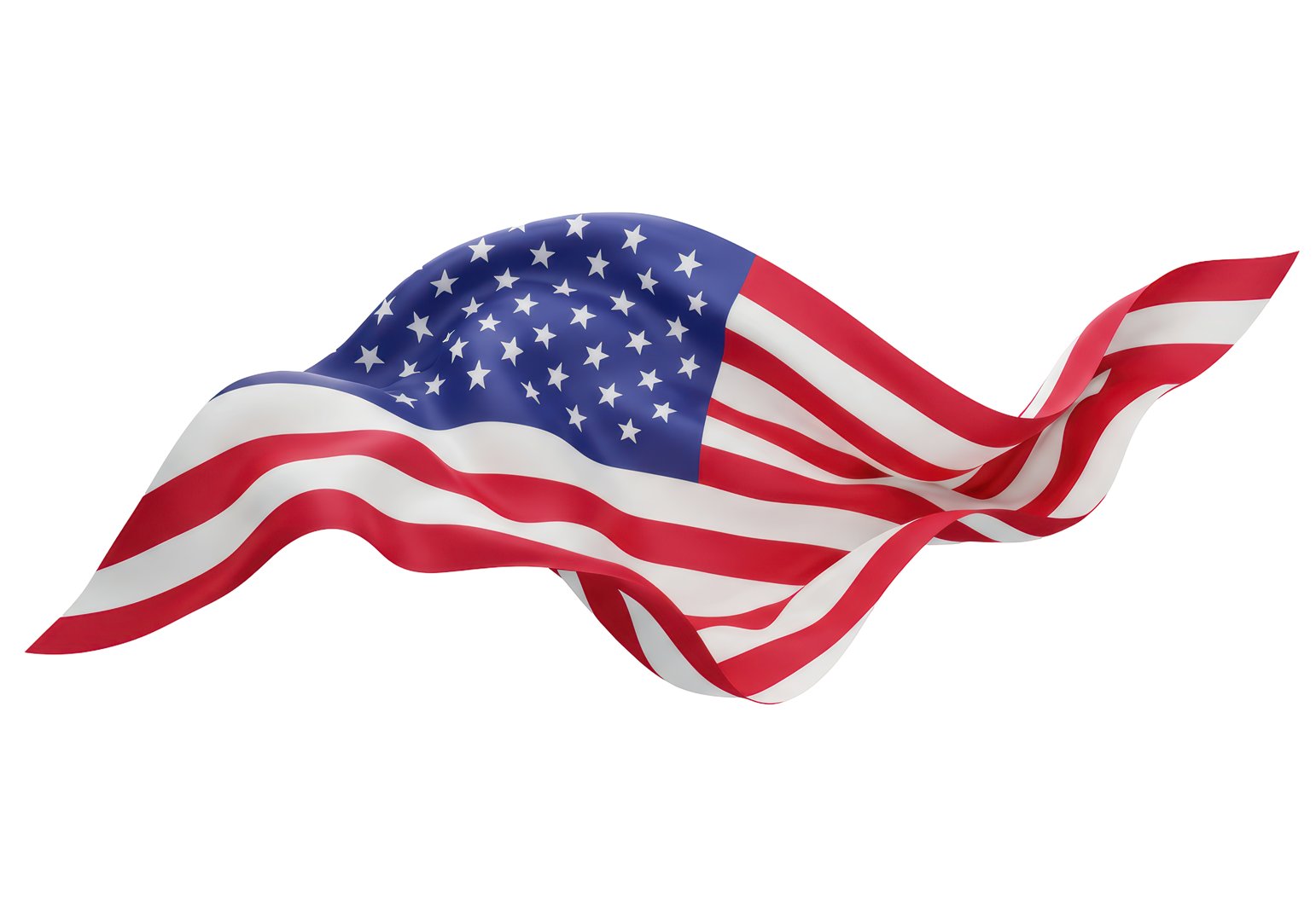 Isolated Waving American Flag with Vibrant Colors