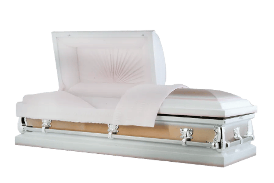 Supreme in White and Soft Pink Casket