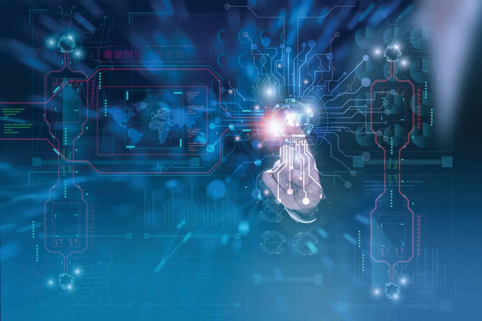 Businessman using finger  touch digital virtual screen Data Analysis,analyzing financial and investment,profit analytic,concept hitech technology solutions for business strategy,smart industry