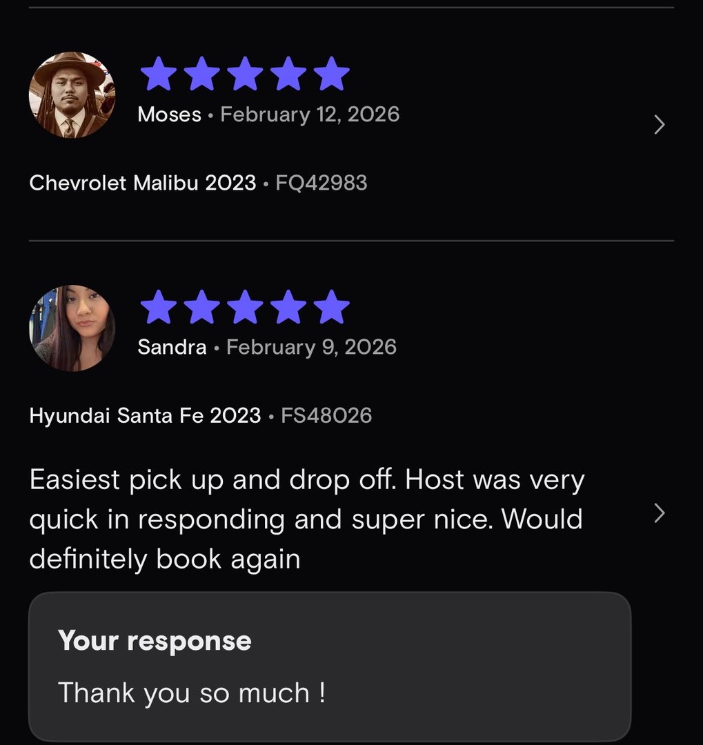 Turo Review - Guest feedback