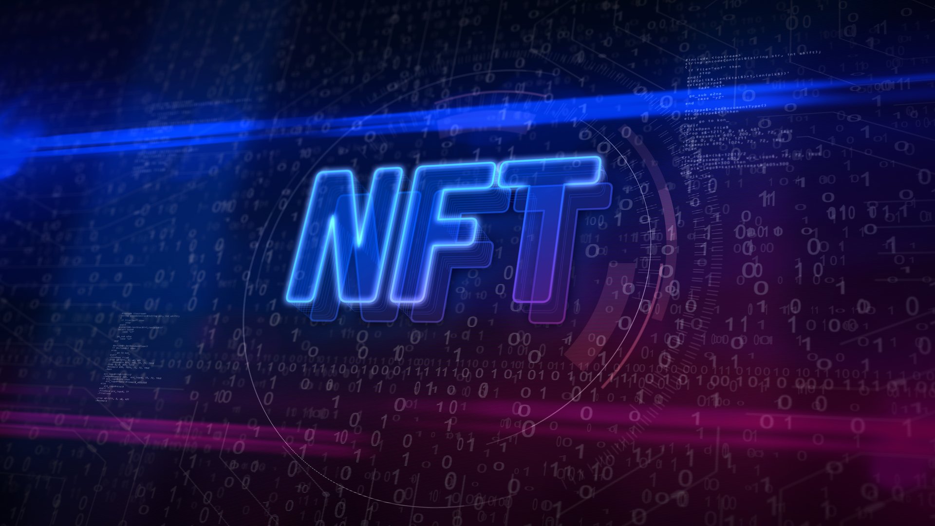 NFT Non-fungible token business symbol. Abstract concept 3d icon illustration.