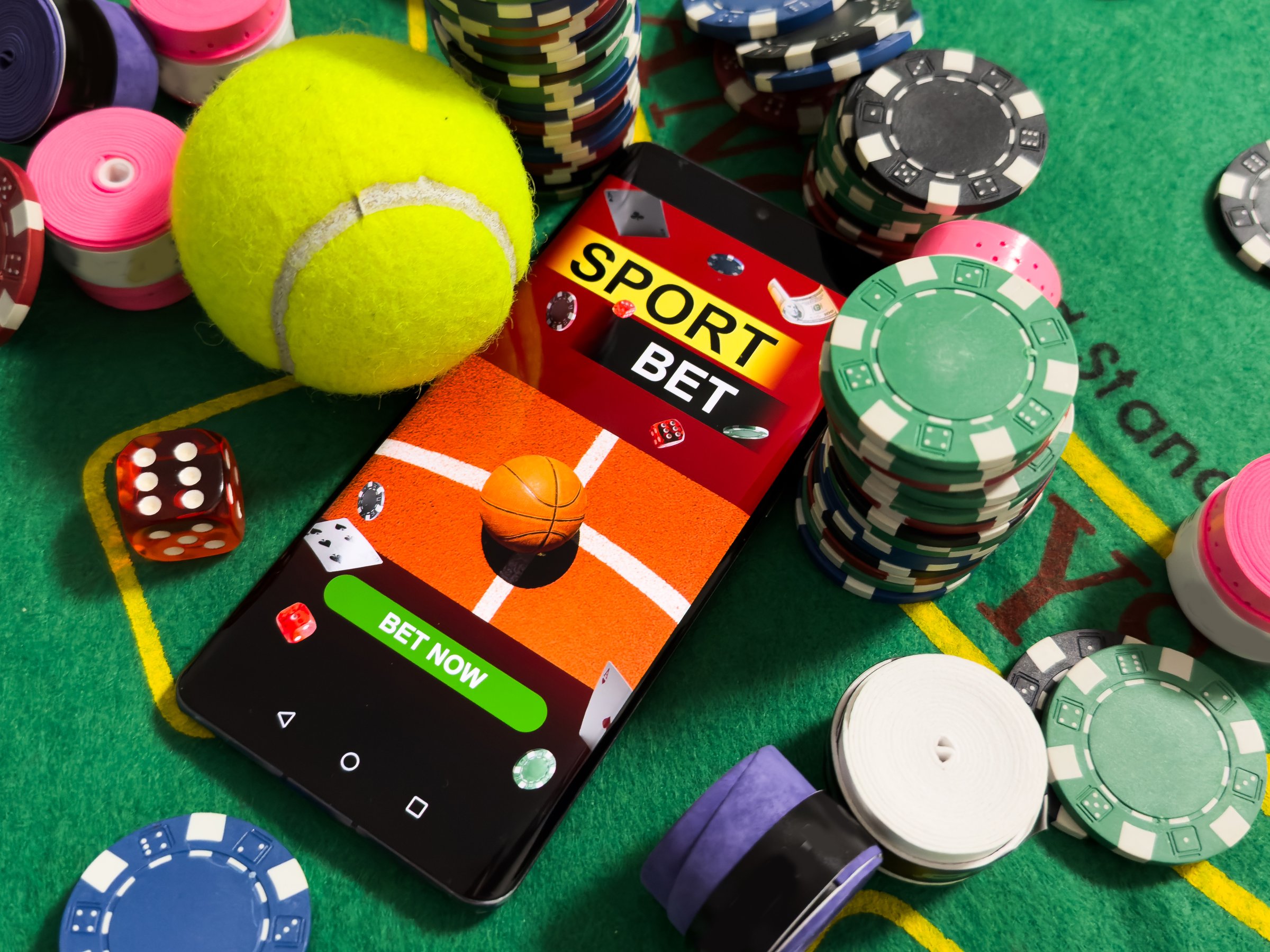 padel tennis and sports betting on a smartphone. Concept of sports bet. High quality photo