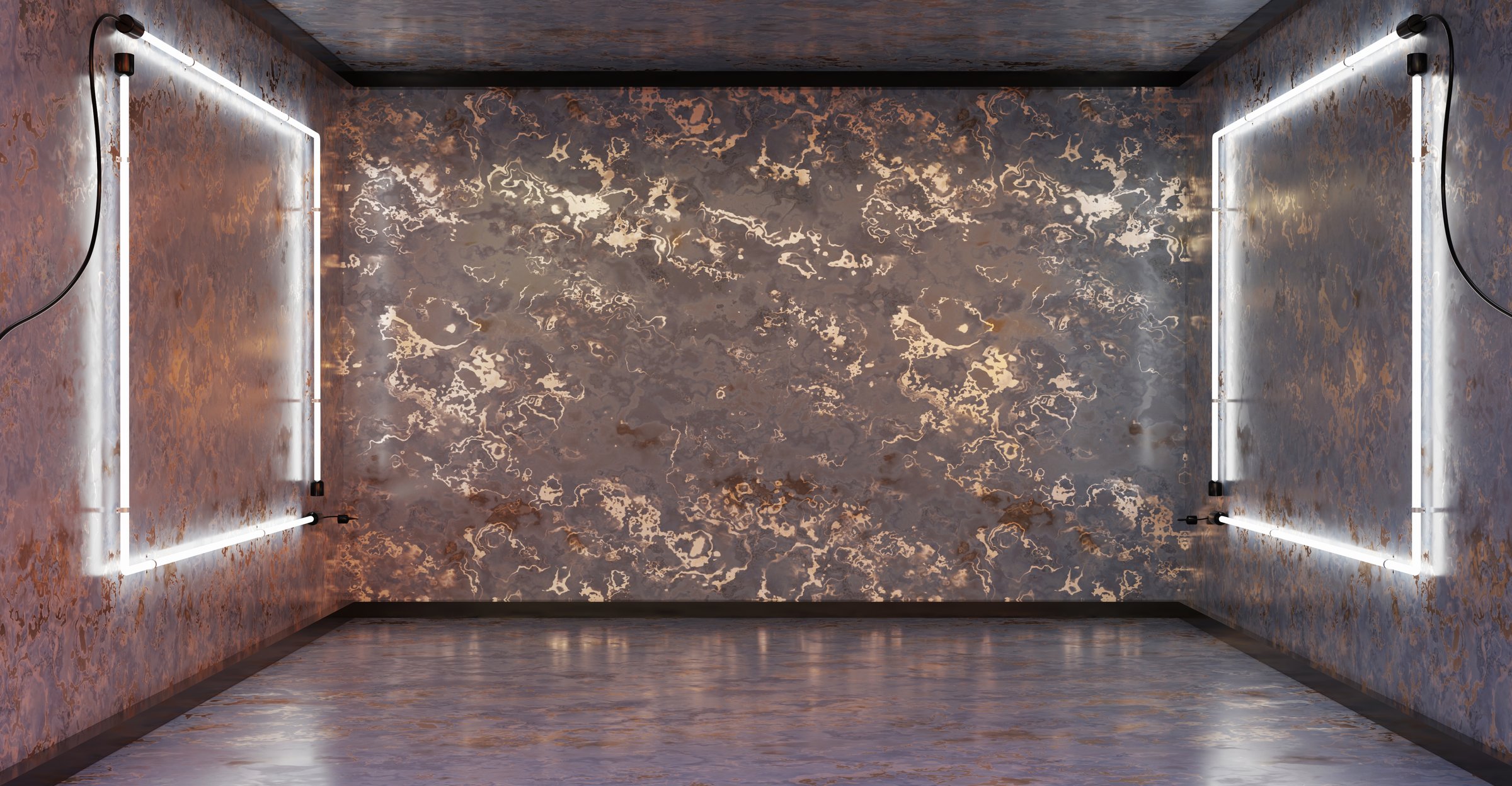 Beautiful metallic epoxy floor finish