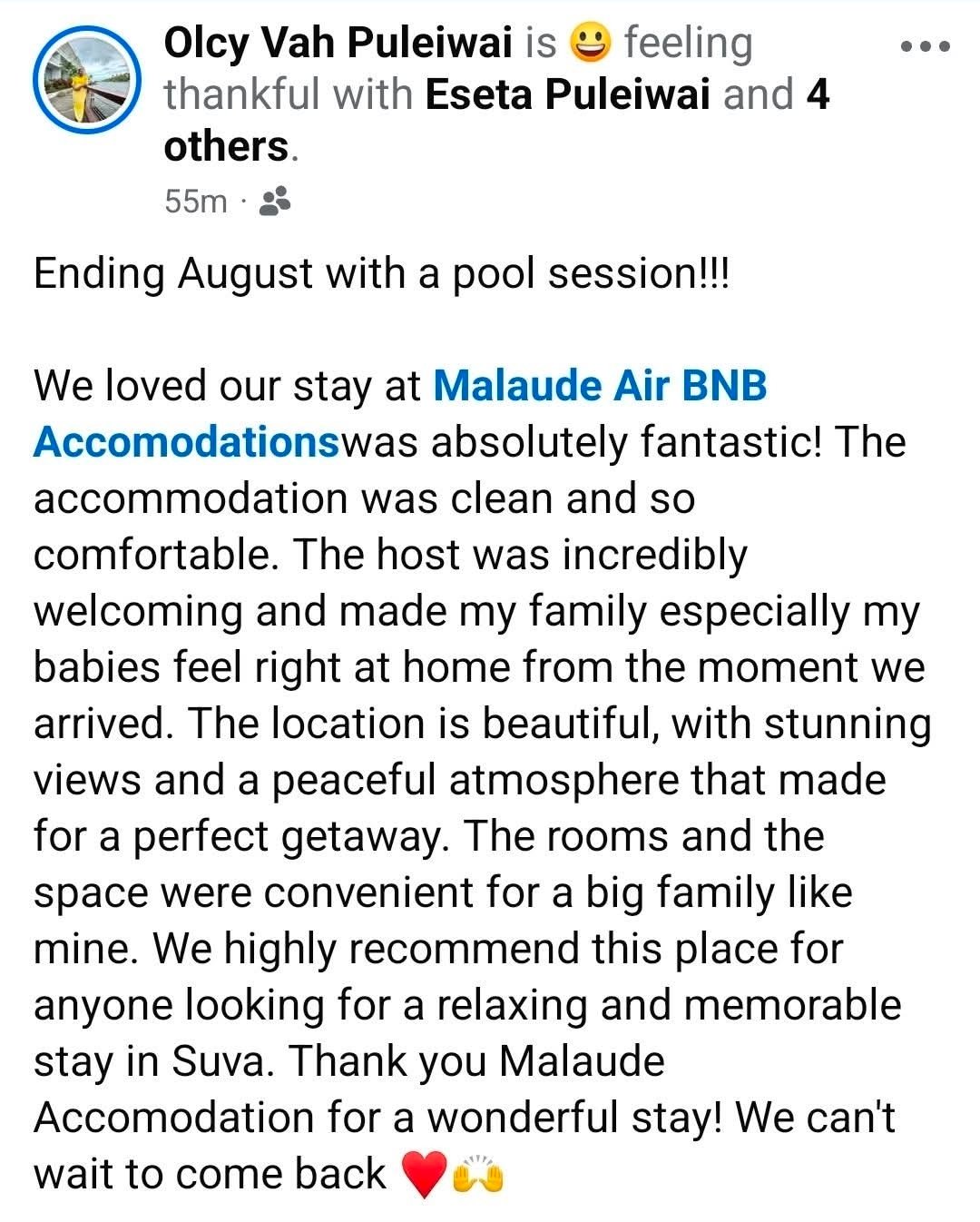 Guest testimonial
