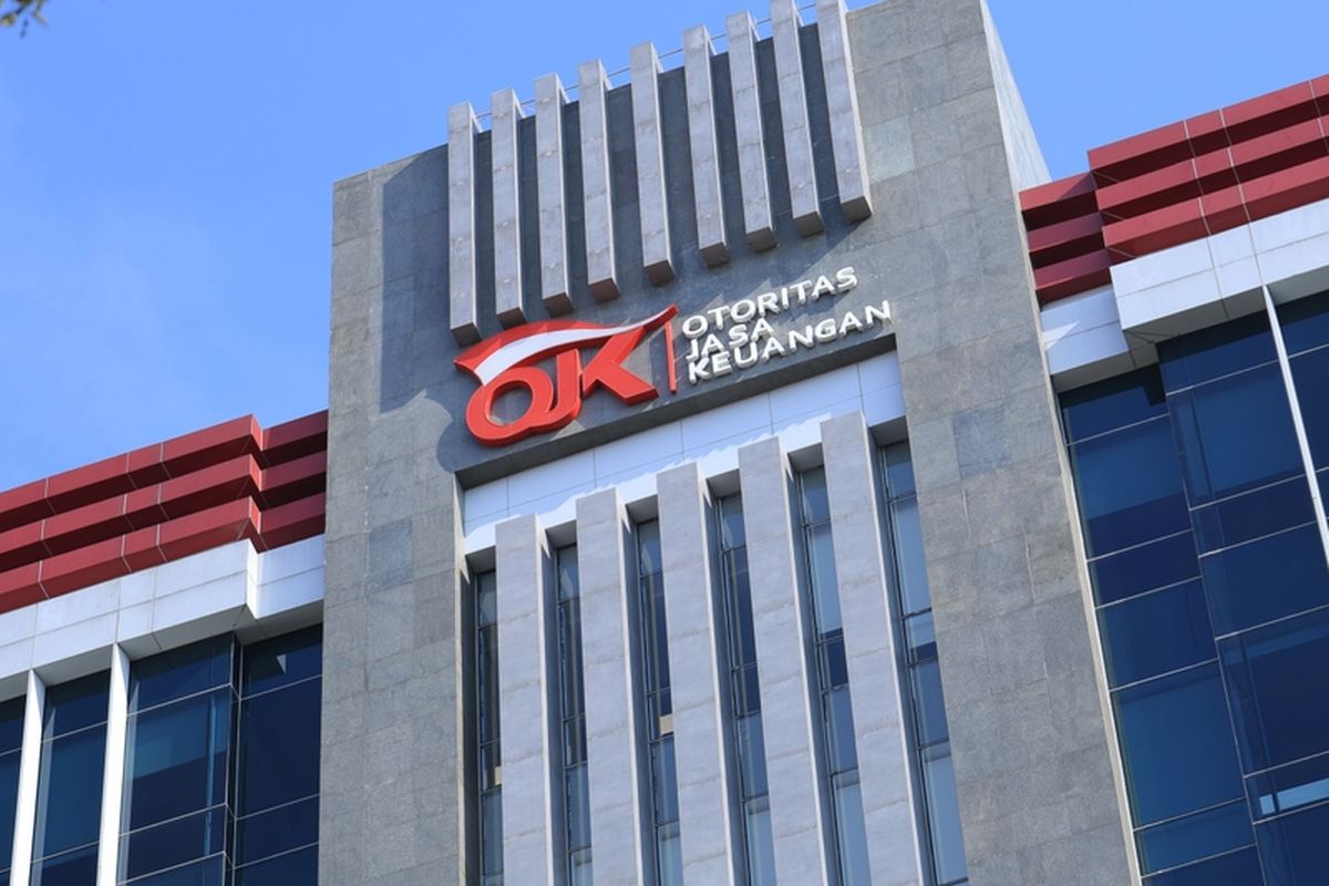 OJK regulation building with digital technology concept