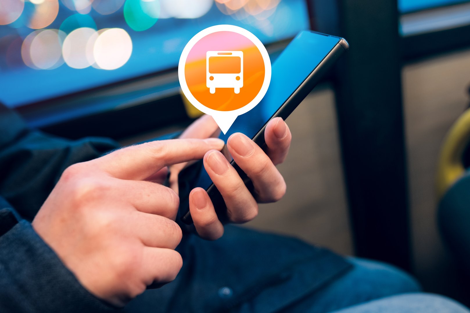 Woman using mobile phone app to purchase electronic ticket for bus public transportation