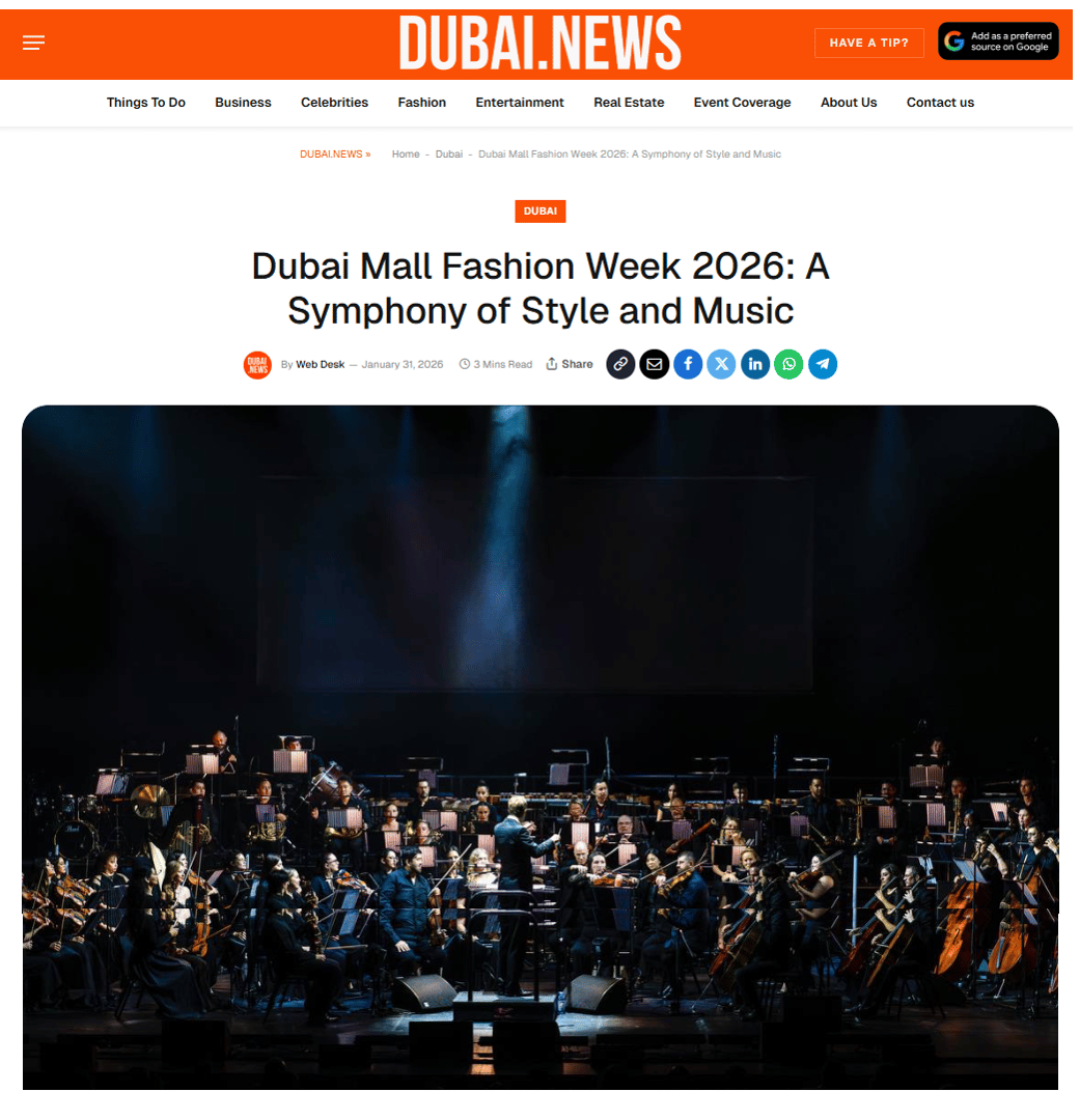 UAE Philharmonic Orchestra media coverage