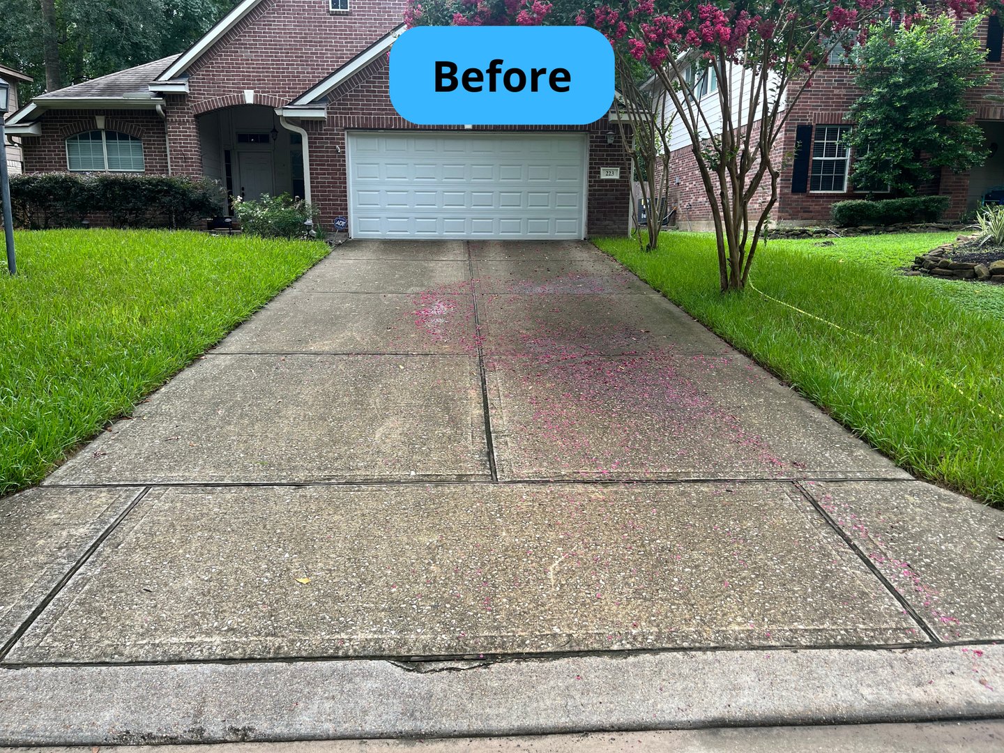 Before driveway cleaning