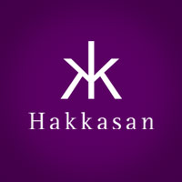 Logo of Hakkasan with stylized white letters on a purple background.