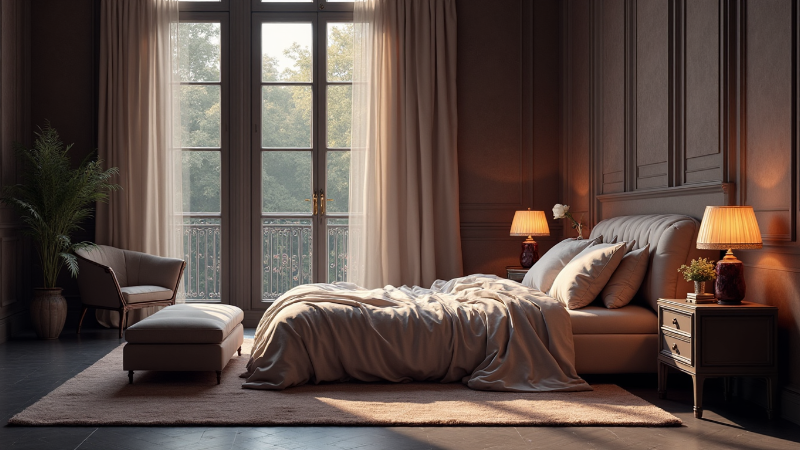 Moderne mørkt soverom