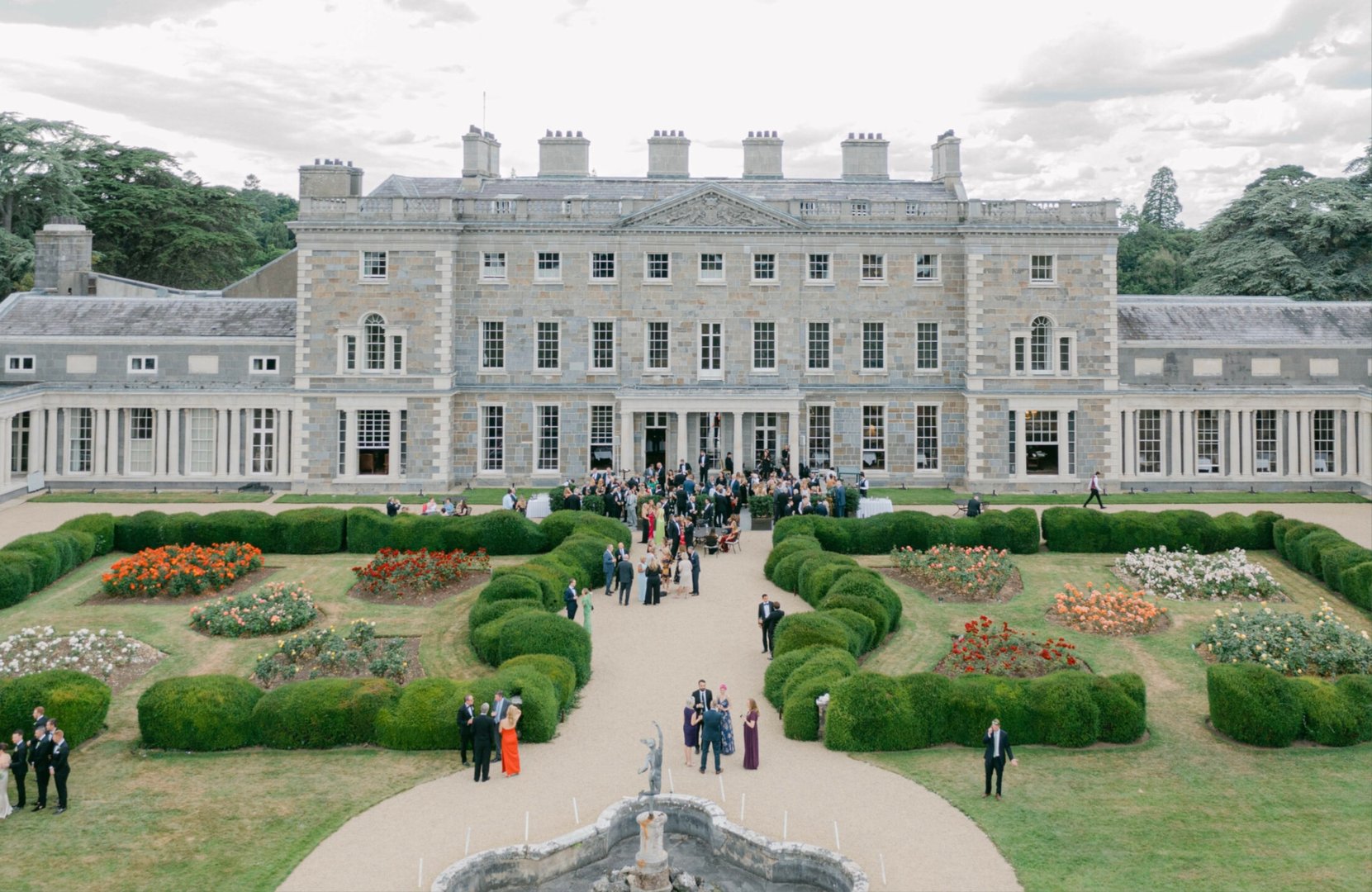 Wedding rings on bride's hand detail shot